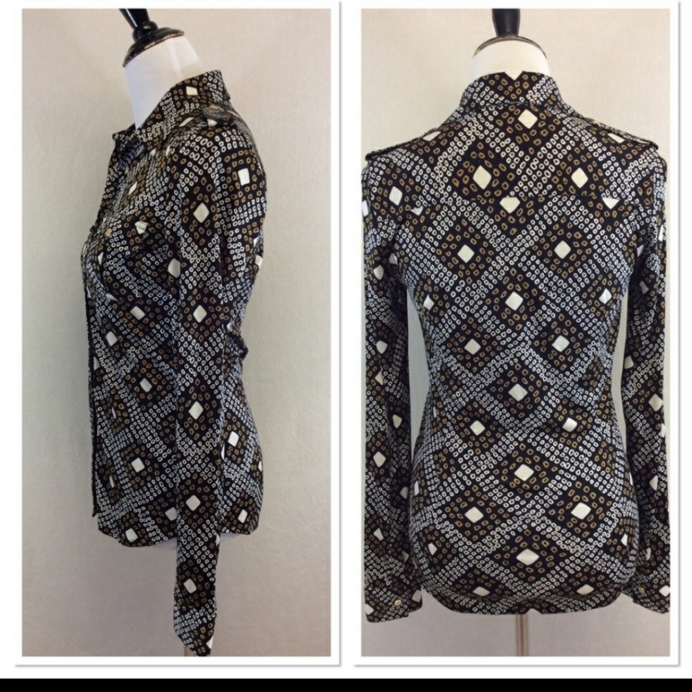 Tory Burch Silk button up abstract shirt